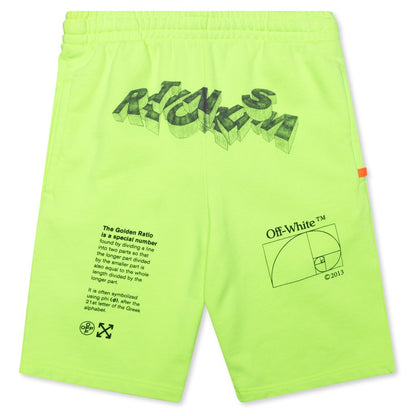 3D Pencil Sweatshorts - Fluorescent Yellow