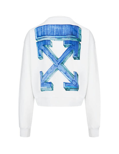 OFF-WHITE MARKER ARROWS CREWNECK SWEATSHIRT WHITE/BLUE