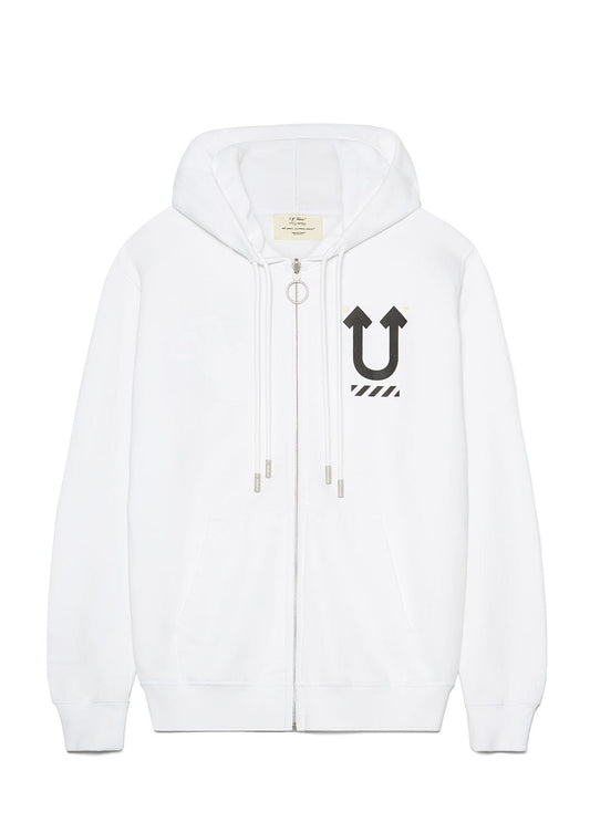 OFF WHITE X UNDERCOVER SKELETON ZIP UP HOODIE REVERSIBLE WHITE