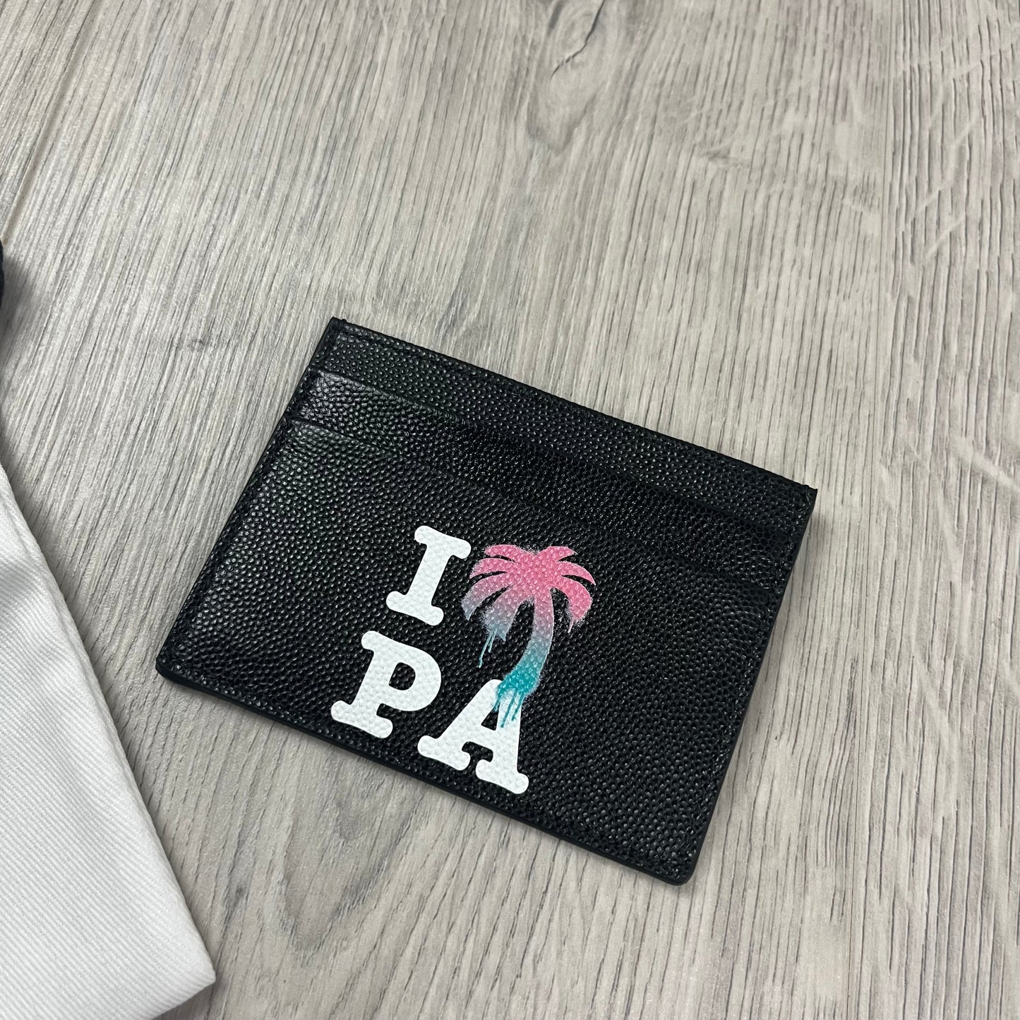 Palm Angels Leather Cardholder - Black