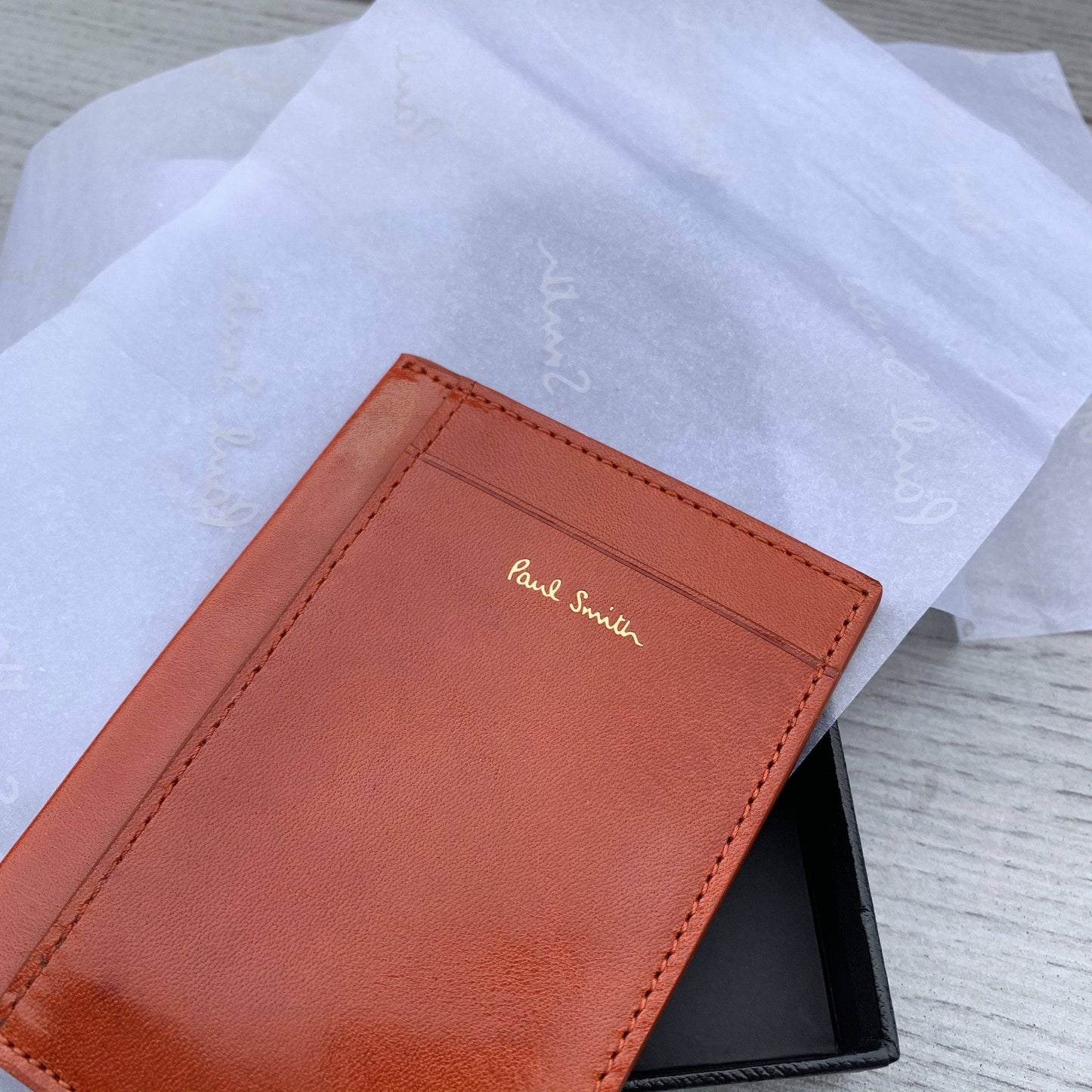 Paul Smith Burnt Orange Leather Cardholder