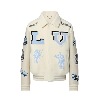 LOUIS VUITTON FW22 VARSITY JACKET CREAM