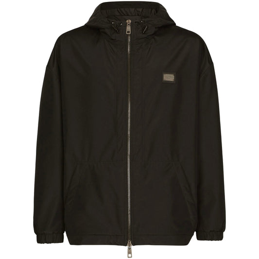 Dolce & Gabbana Black Plaque Windbreaker