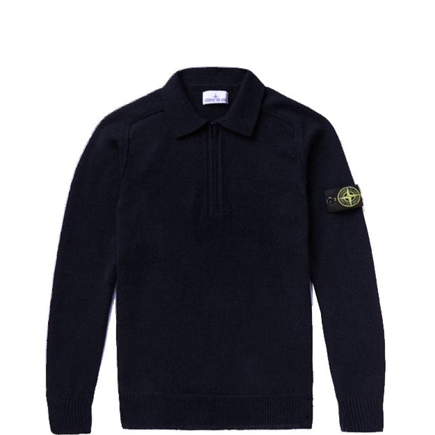 Stone Island Junior 1/4 Zip Polo Shirt