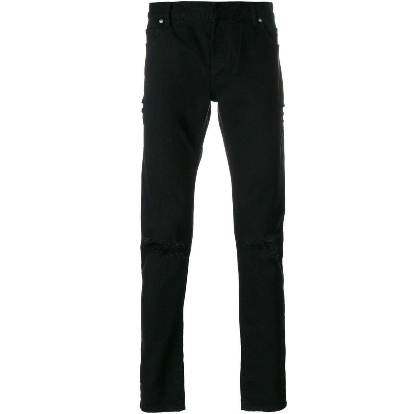 Balmain Slim Fit Ripped Black Jeans