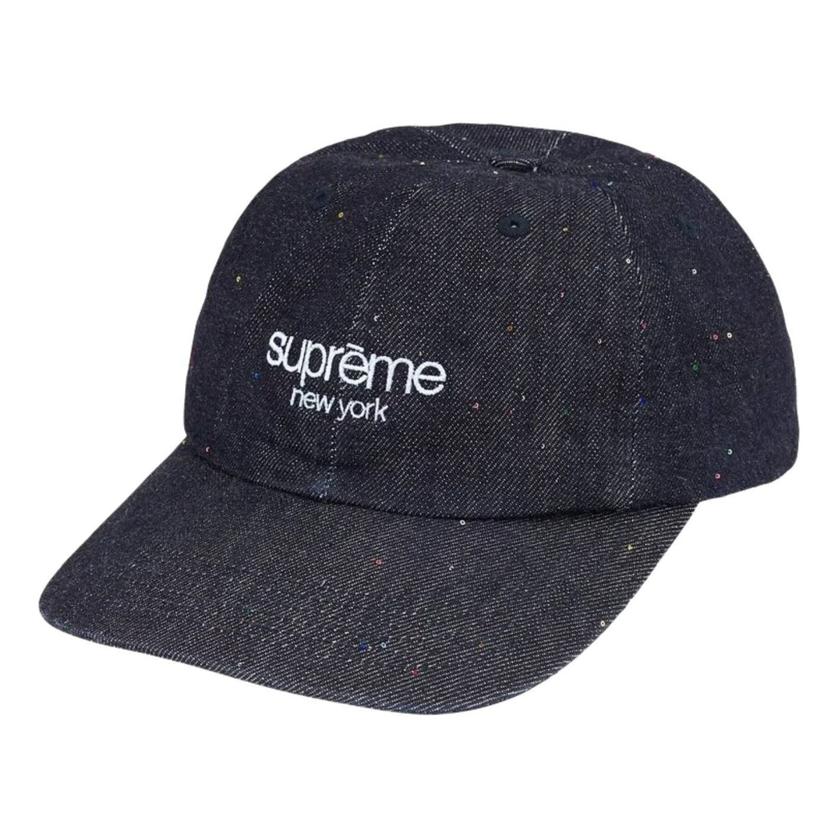 Supreme SS26 Sequin Denim Classic Logo 6-Panel 'Indigo' SUP-SS26-1065-NVY