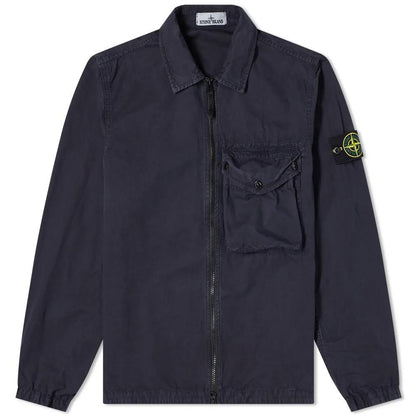 Stone Island Navy Zip Pocket Overshirt