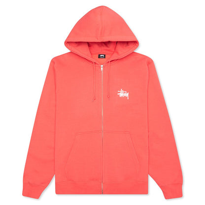 Basic Zip Hoodie - Pale Red