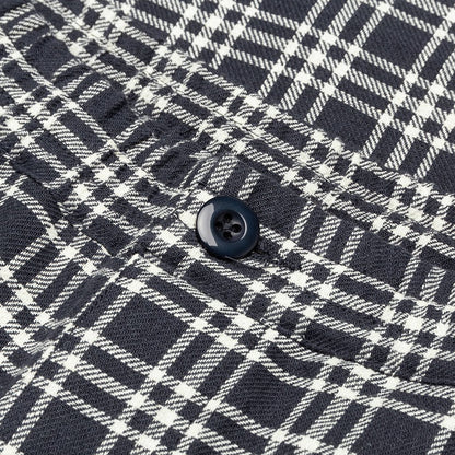 Plaid Linen Bryan Pant - Navy