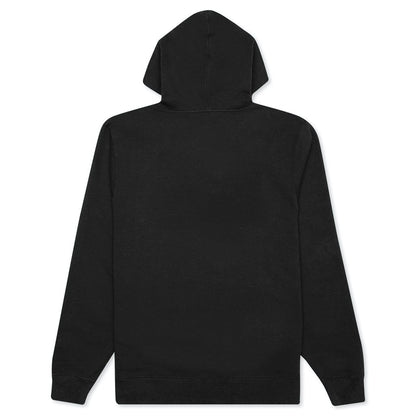 Stock Logo Applique Hoodie - Black