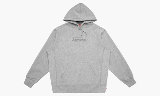 SUPREME KAWS CHALK LOGO BOX LOGO HOODIE GREY
