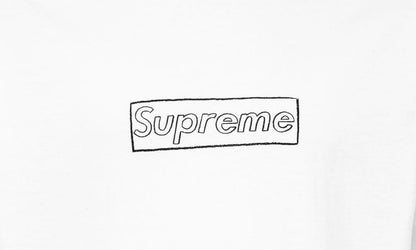 SUPREME KAWS CHALK LOGO BOX LOGO TEE WHITE