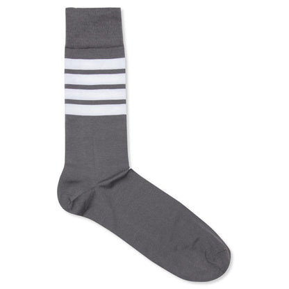 4 Bar Stripe Mid Calf Socks - Grey