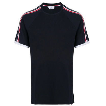 Thom Browne Navy Pique Tape T Shirt