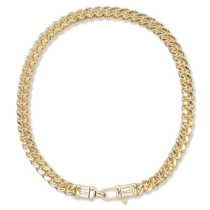 Curb Bracelet L - 925 Sterling Silver/9K Gold