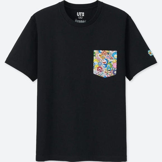 TAKASHI MURAKAMI X DORAEMON X UNIQLO POCKET TEE BLACK