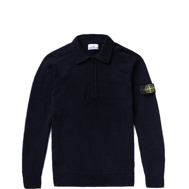 Stone Island Junior 1/4 Zip Polo Shirt