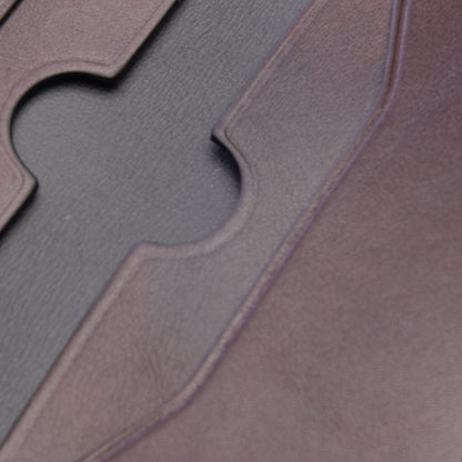Folded Leather Wallet - Dark Brown
