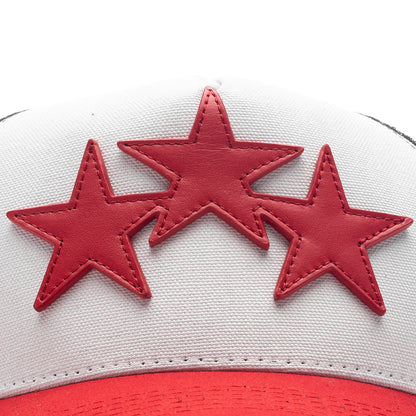 3 Star Trucker Hat - Red