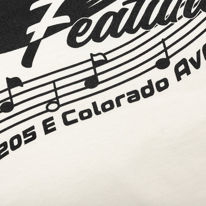 Feature x Analog Dope Spin Vinyl Tee - Cannoli Cream