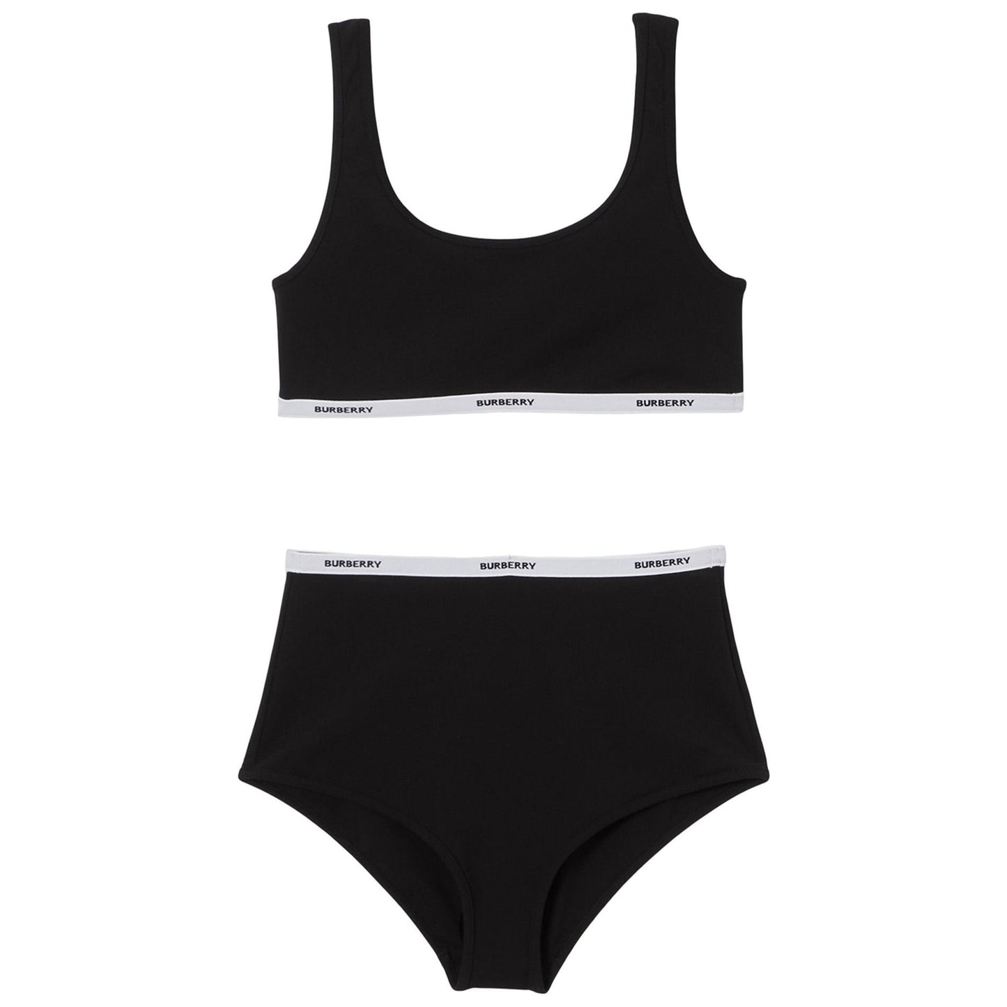 Womens Burberry Black Logo Bikini